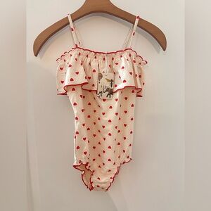 New with Tag! Floss LUCY SWIMSUIT ROUGE HEART Red 116cm/ 5-6Y